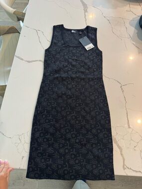 The Kooples Black Logo Jacquard Tank dress